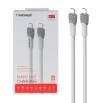 کابل شارژ فست TwinMax Type-C to Type-C مدل M-17 65W - طوسی