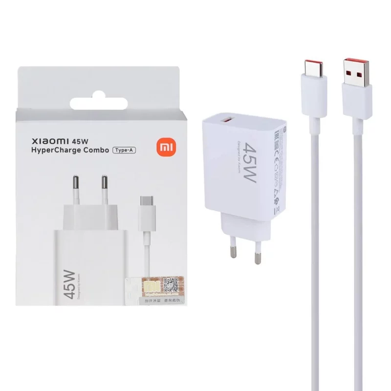 شارژر دیواری فست تک پورت Xiaomi مدل MDY-17-EF 45W به همراه کابل شارژ Type-C - سفید - MMX (اصل چین) - تصویر 2