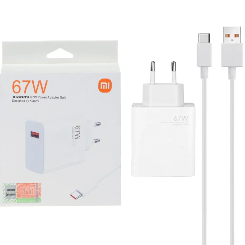 شارژر دیواری فست تک پورت Xiaomi مدل MDY-11-EZ 67W به همراه کابل شارژ Type-C - سفید - MMX (اصل چین) - تصویر 2
