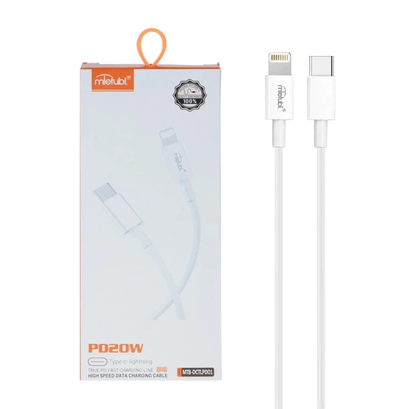 کابل شارژ PD و فست Mietubl Type-C To Lightning مدل MTB-DCTLPD01 20W - سفید (گارانتی شش ماهه AZR) - تصویر 2