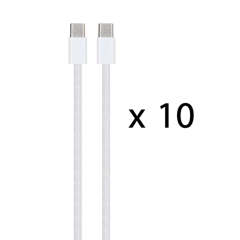 بسته 10 عددی کابل شارژ کنفی Type-C To Type-C - سفید - SMO - تصویر 2