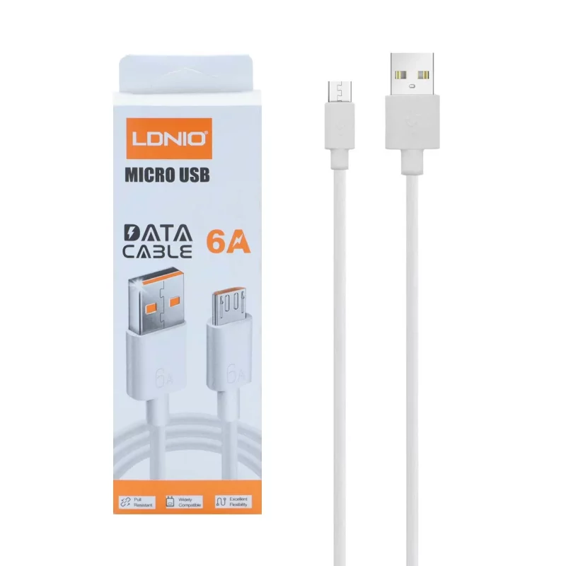 کابل شارژ فست اندروید LDNIO - سفید - kZN - تصویر 2