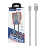 کابل شارژ 3 متری فست اندروید NITU مدل UC040 - نقره ای (گارانتی 18 ماه تعویض نیکان همراه)