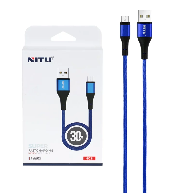 کابل شارژ پاوربانک فست اندروید NITU مدل NC31 - آبی (گارانتی 18 ماه تعویض نیکان همراه) - تصویر 2
