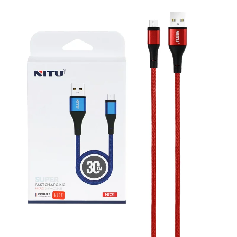 کابل شارژ پاوربانک فست اندروید NITU مدل NC31 - قرمز (گارانتی 18 ماه تعویض نیکان همراه) - تصویر 2