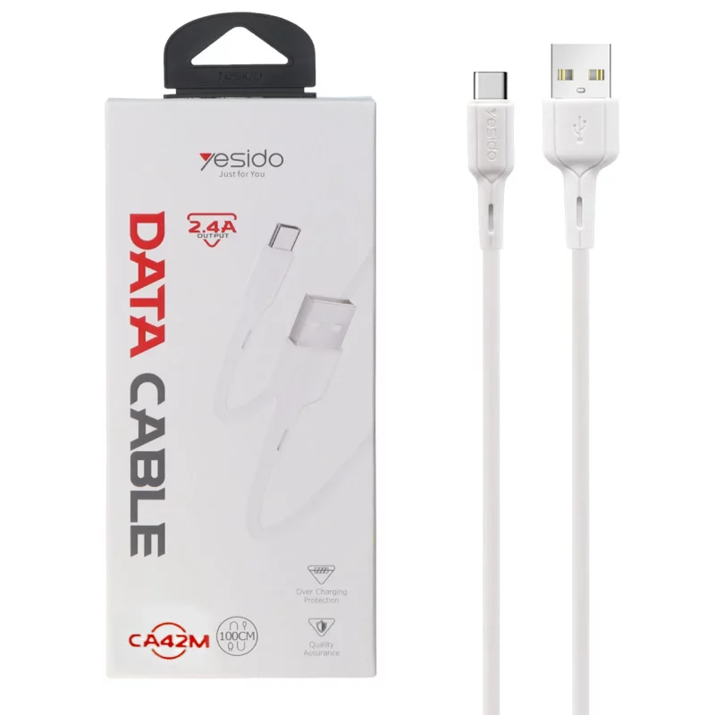 کابل شارژ فست اندروید yesido مدل CA42M - سفید (گارانتی 18 ماه تعویض نیکان همراه) - تصویر 2