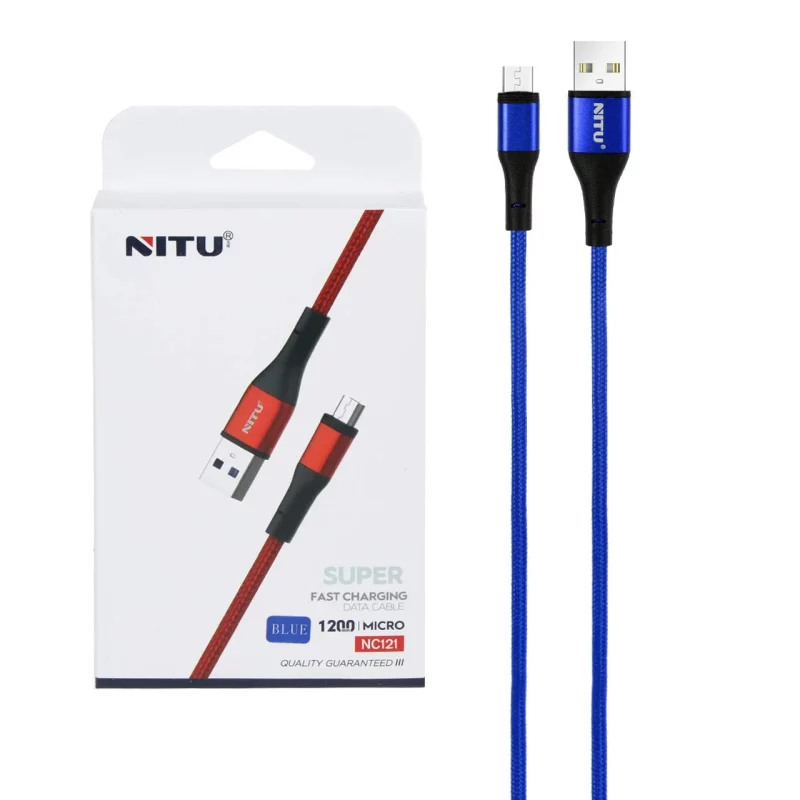 کابل شارژ فست اندروید NITU مدل NC121 - آبی (گارانتی 18 ماه تعویض نیکان همراه) - تصویر 2