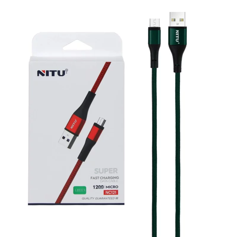 کابل شارژ فست اندروید NITU مدل NC121 - سبز (گارانتی 18 ماه تعویض نیکان همراه) - تصویر 2
