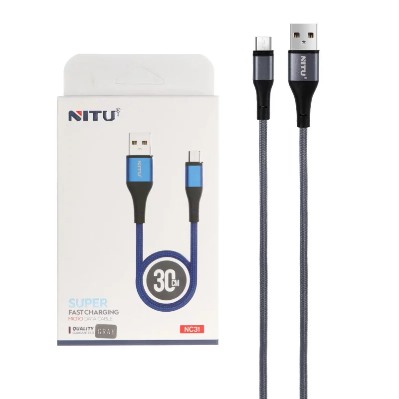 کابل شارژ پاوربانک فست اندروید NITU مدل NC31 - خاکستری (گارانتی 18 ماه تعویض نیکان همراه) - تصویر 2