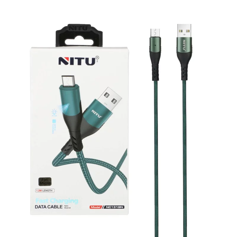 کابل شارژ 1.2 متری فست اندروید NITU مدل NC131GN - سبز (گارانتی 18 ماه تعویض نیکان همراه) - تصویر 2