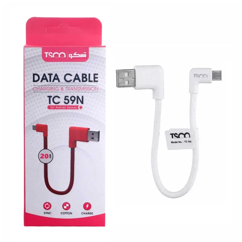کابل شارژ پاوربانک اندروید TSCO مدل TC 59N - سفید - تصویر 2