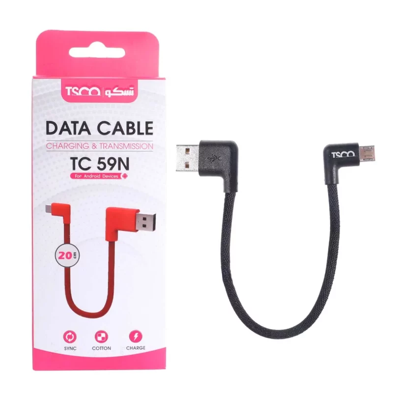 کابل شارژ پاوربانک اندروید TSCO مدل TC 59N - مشکی - تصویر 2