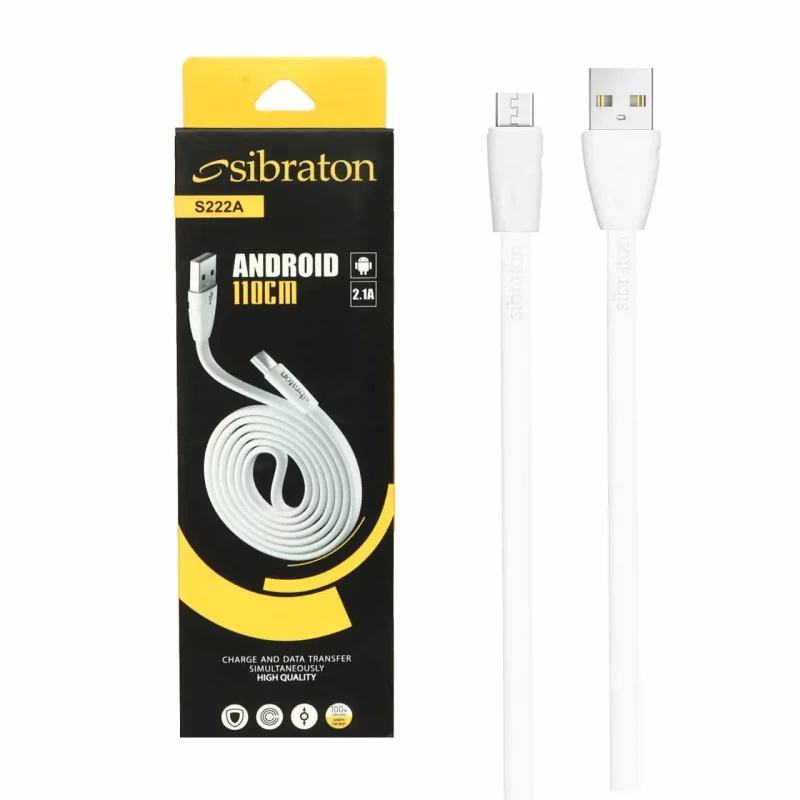 کابل شارژ اندروید Sibraton مدل S222 A - سفید - تصویر 2