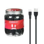 کابل شارژ 1.1 متری فست اندروید CHERLO - مشکی (بسته 40 عددی) - SMO