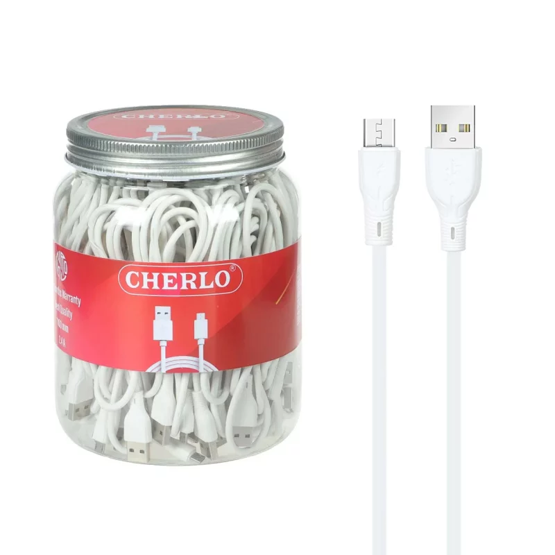 کابل شارژ 1.1 متری فست اندروید CHERLO - سفید (بسته 40 عددی) - SMO - تصویر 2