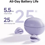 ایرفون بی سیم QCY مدل Crossky C30 - بنفش (گارانتی 18 ماه شرکتی) - تصویر 6