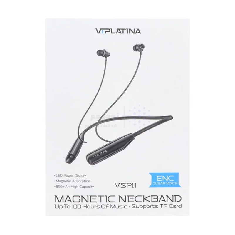 هندزفری گردنی بی سیم با سری مگنتی VIPLATINA با قابلیت ENC مدل VSP11 - مشکی (گارانتی 18 ماه تعویض نیکان همراه) - تصویر 7