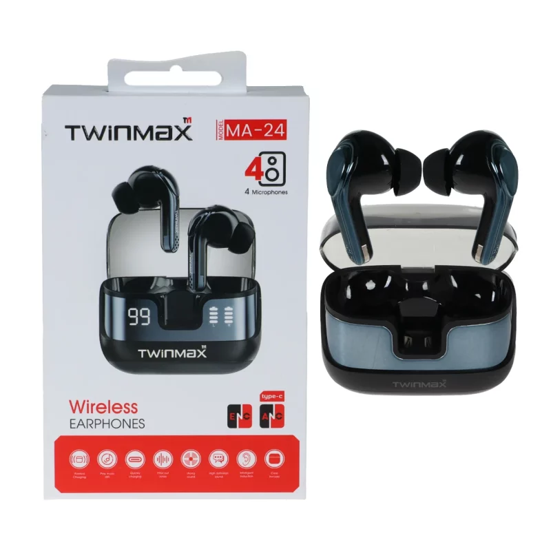 ایرفون بی سیم TwinMax مدل MA-24 ANC - مشکی - تصویر 2