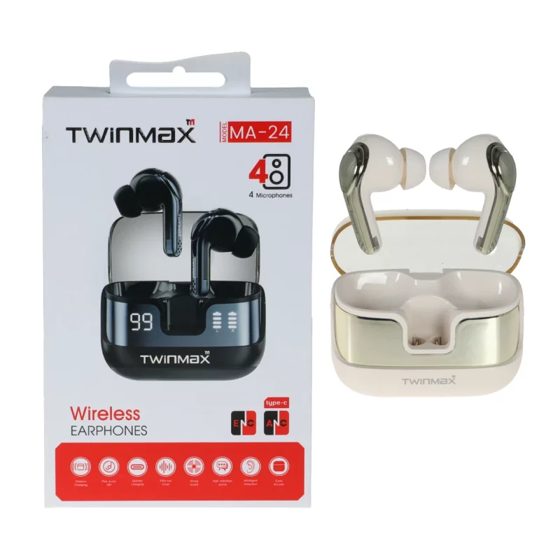 ایرفون بی سیم TwinMax مدل MA-24 ANC - طلایی - تصویر 2