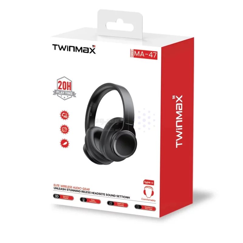 هدفون بی سیم TwinMax مدل MA-47 - مشکی - تصویر 3