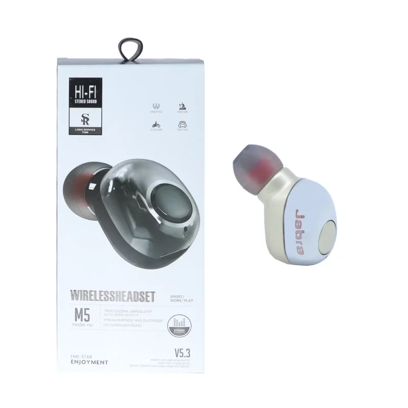 هندزفری بی سیم تک گوش HI-FI مدل M5 - طلایی - تصویر 2