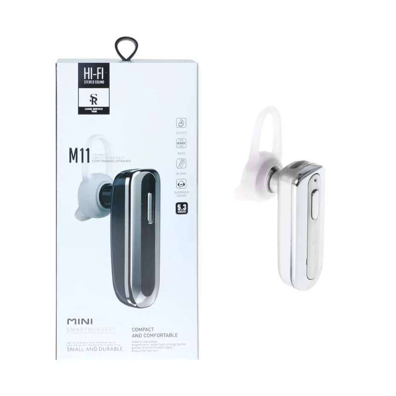 هندزفری بی سیم تک گوش HI-FI مدل M11 - سفید - تصویر 2