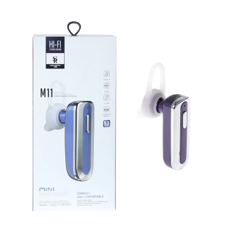 هندزفری بی سیم تک گوش HI-FI مدل M11 - بنفش - تصویر 2