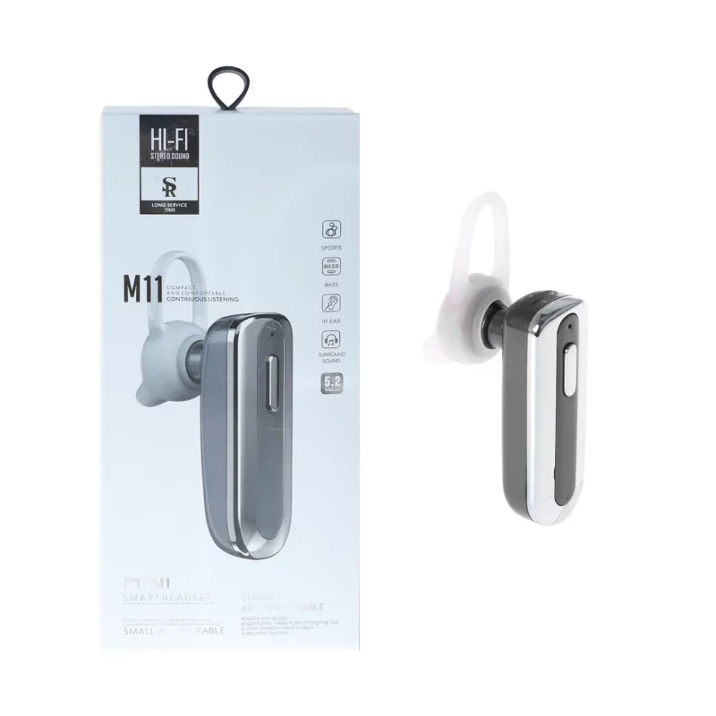 هندزفری بی سیم تک گوش HI-FI مدل M11 - خاکستری - تصویر 2
