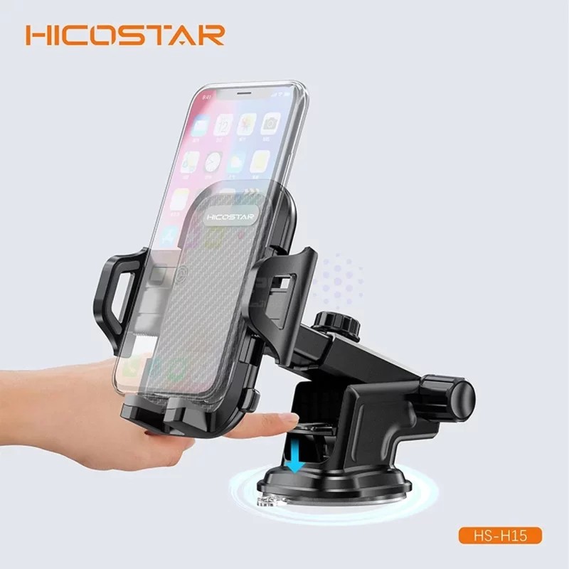 هولدر گوشی موبایل پایه دار Hicostar مدل HS-H15 - مشکی - تصویر 4