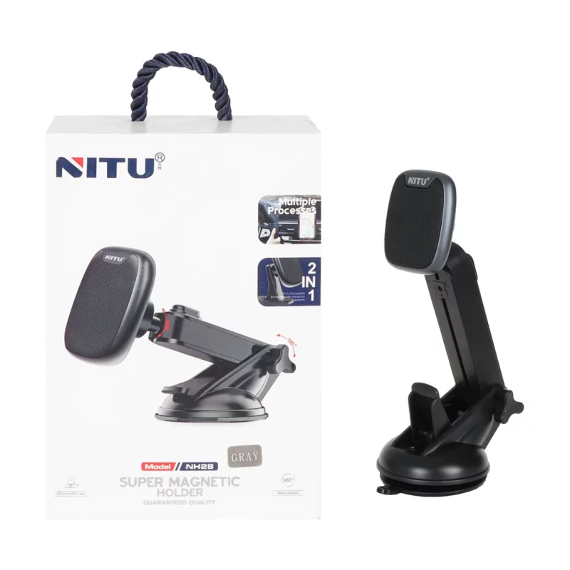 هولدر گوشی موبایل مگنتی پایه دار Nitu مدل NH28 - خاکستری - تصویر 2
