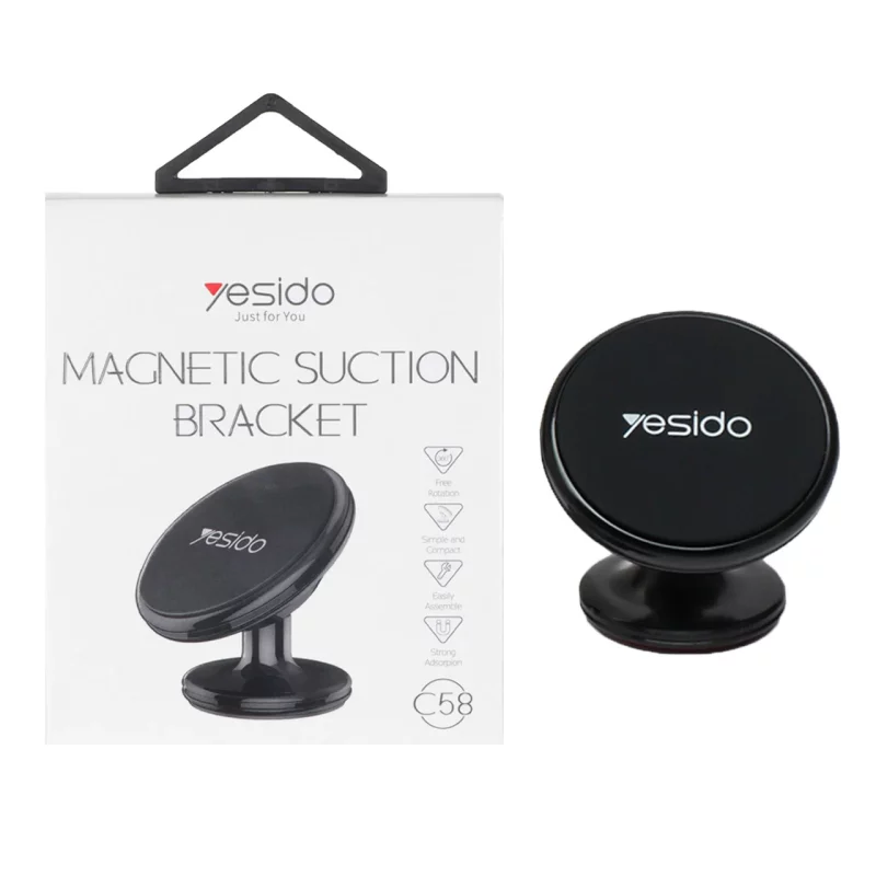 هولدر مگنتی گوشی موبایل Yesido مدل C58 - مشکی - تصویر 2