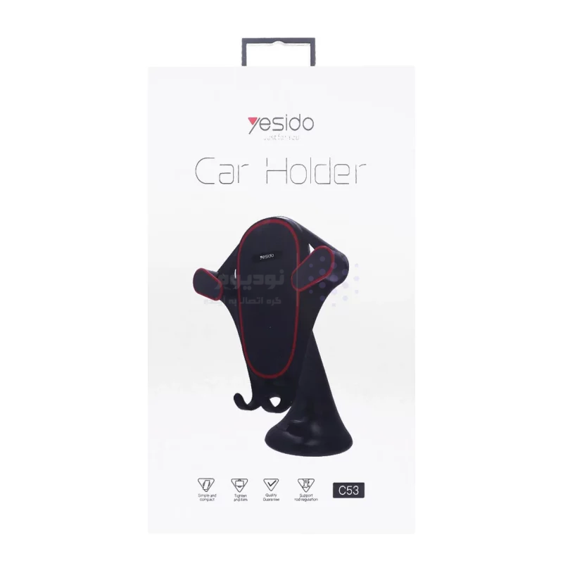 هولدر گوشی موبایل پایه دار yesido مدل C53-مشکی قرمز - تصویر 4