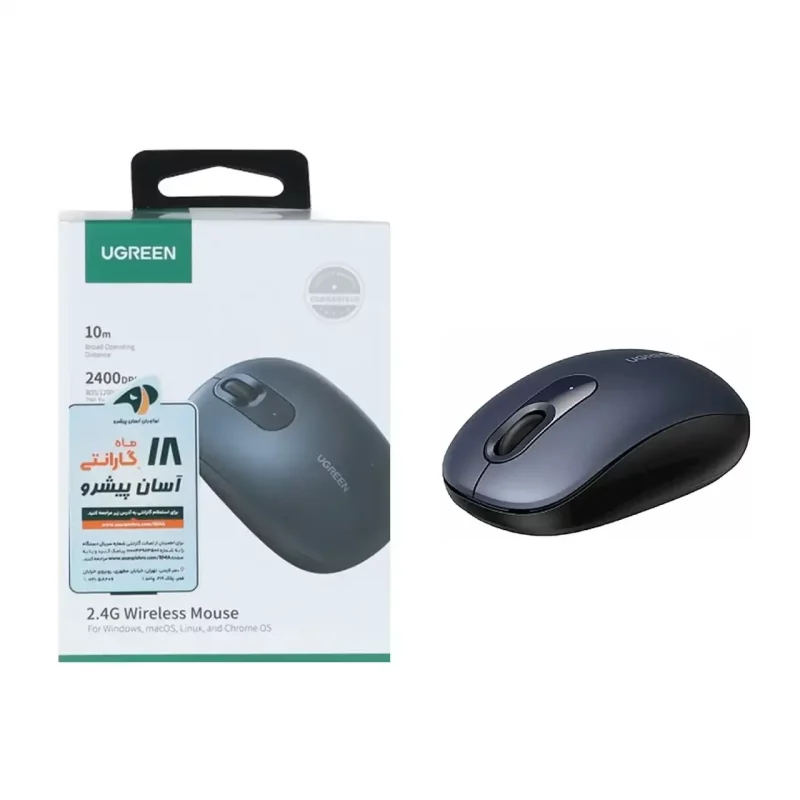 ماوس بی سیم UGREEN مدل MU105-90550 - آبی تیره (گارانتی 18 ماهه آسان پیشرو) - تصویر 2