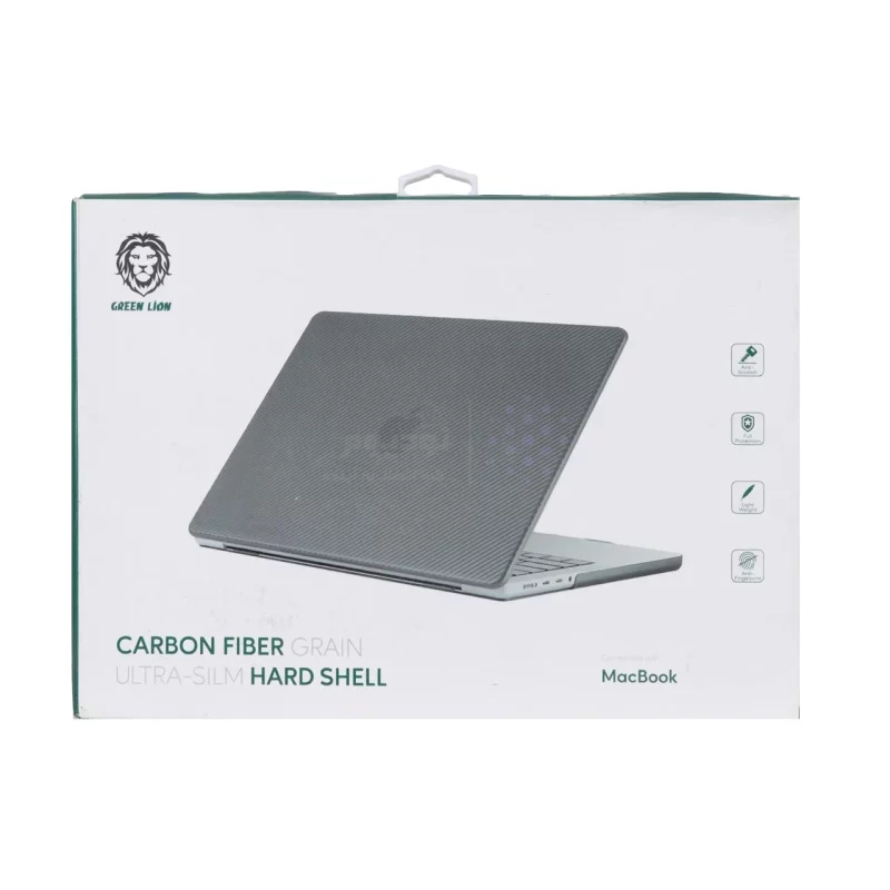 کاور "14 Green Lion MacBook Pro 2021 مدل Carbon Fiber Grain - مشکی - MN - تصویر 7