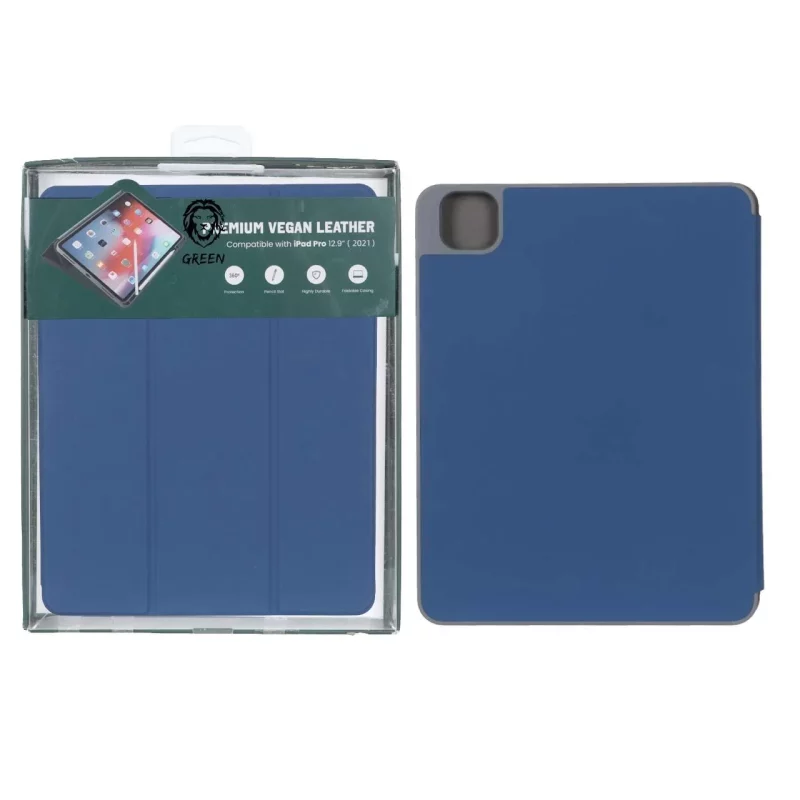 کاور "9.7 Green Lion iPad Air2/Pro مدل PREMIUM VEGAN LEATHER - آبی - MN - تصویر 2