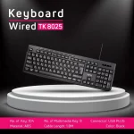 کیبورد باسیم TSCO مدل TK 8025 - مشکی - تصویر 6