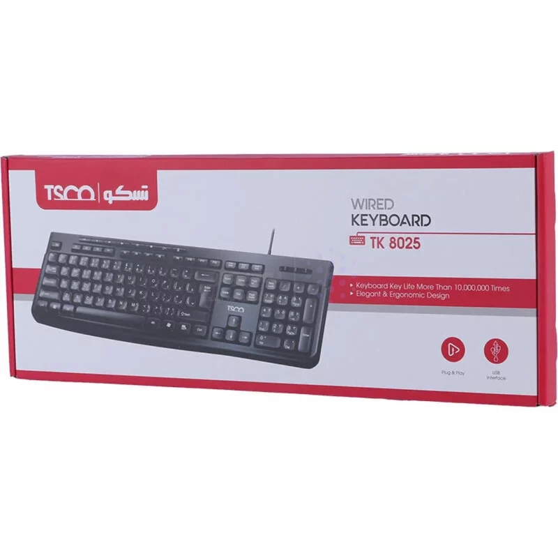کیبورد باسیم TSCO مدل TK 8025 - مشکی - تصویر 8