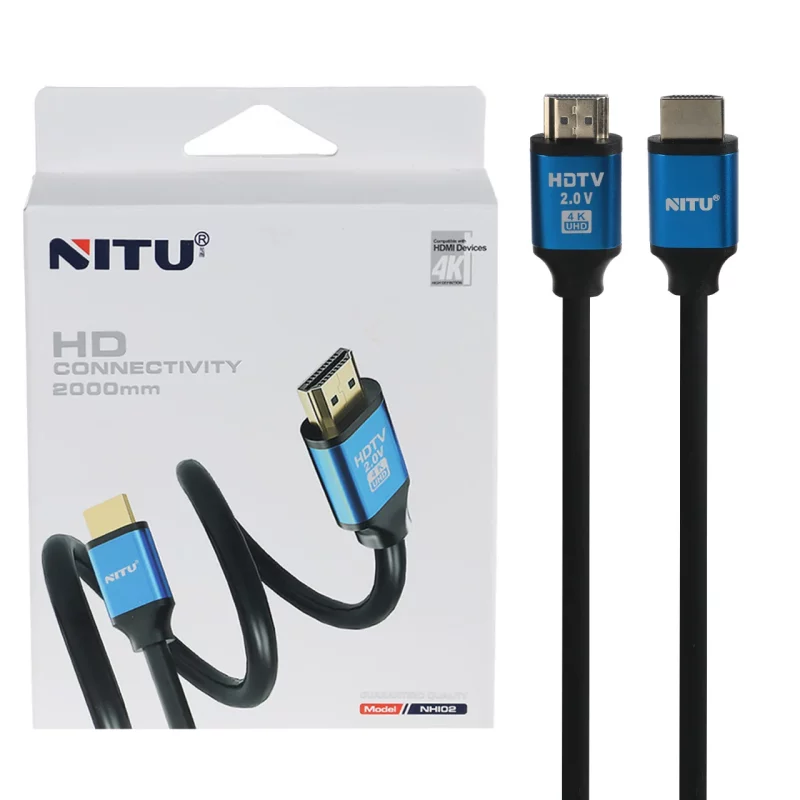 کابل 2 متری NITU HDMI مدل NHI02 - مشکی (گارانتی 18 ماه تعویض نیکان همراه) - تصویر 2