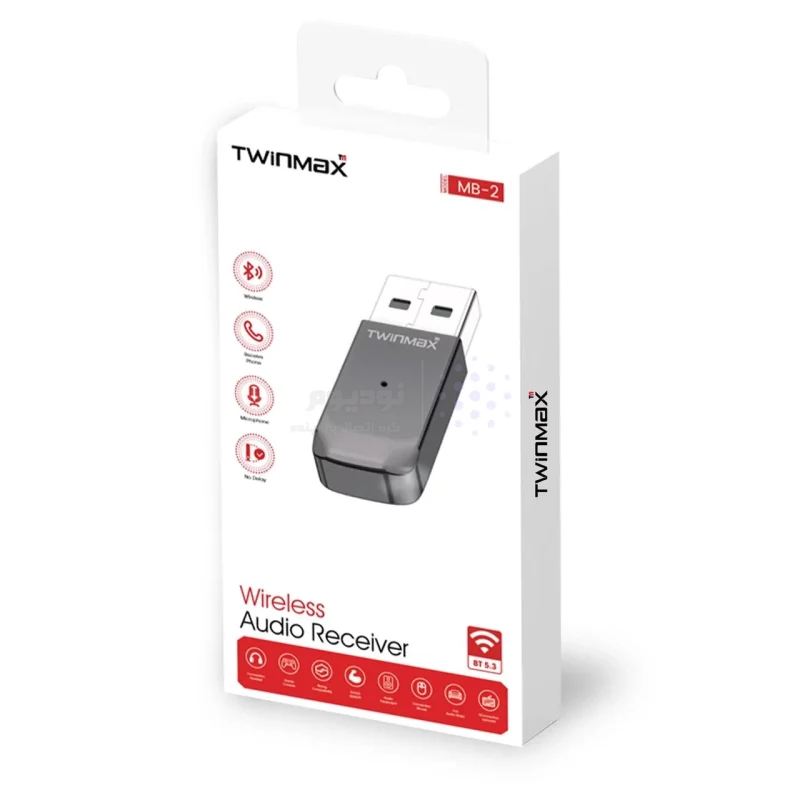 دانگل بلوتوث انتقال صدا TwinMax مدل MB-2 - مشکی - تصویر 3