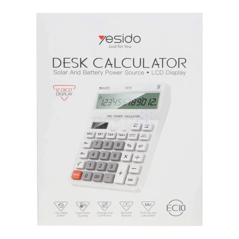 ماشین حساب دیجیتال Yesido مدل EC10 - سفید (گارانتی 18 ماه تعویض نیکان همراه) - تصویر 3