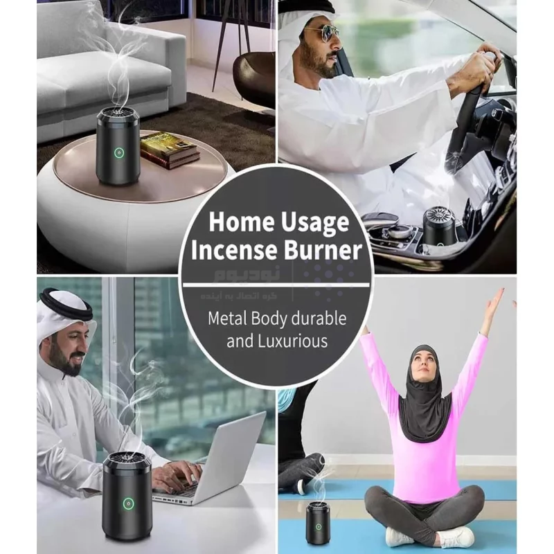 دستگاه بخور عود Green Lion مدل Mini Bakhour LITE GNMINIBKUR2BK - مشکی - MN - تصویر 8