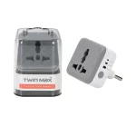 تبدیل برق 3 به 2 تایمردار TwinMax مدل M-X5 - سفید