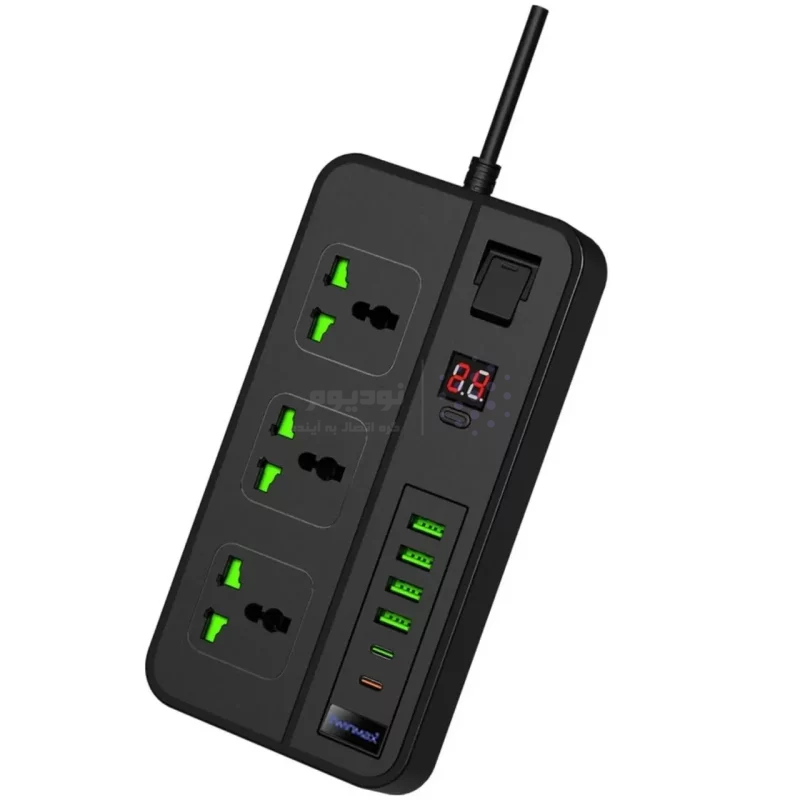چندراهی برق 3 خانه TwinMax مدل MX-61 - مشکی - تصویر 4