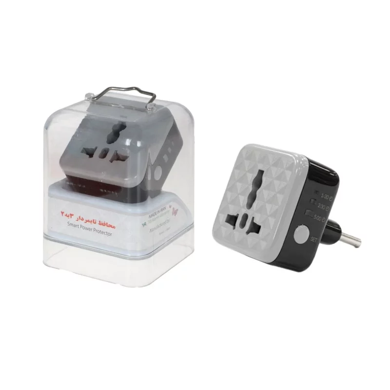 تبدیل برق 3 به 2 تایمردار AZR مدل M120 - مشکی (گارانتی شش ماهه AZR) - تصویر 2