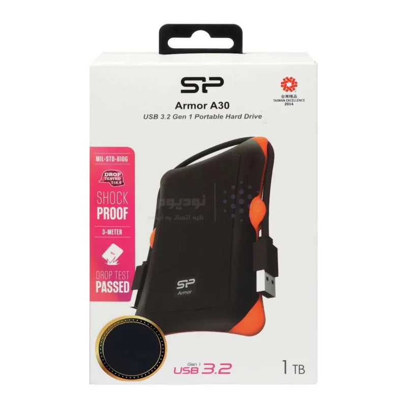 هارد اکسترنال silicon power USB3.2-1TB مدل Armor A30 مشکی نارنجی - تصویر 7