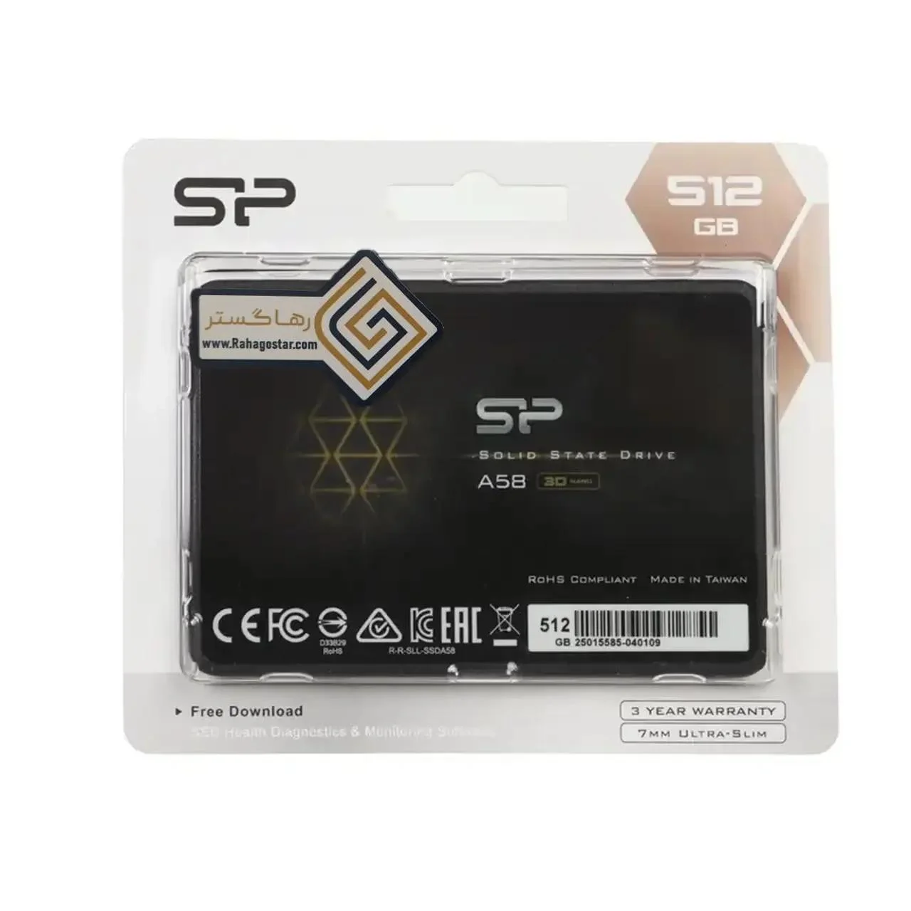 12759-4613648-1 هارد Silicon Power SSD مدل A58 ظرفیت 512GB - مشکی (گارانتی GSM سرویس رهاگستر) - تصویر 1
