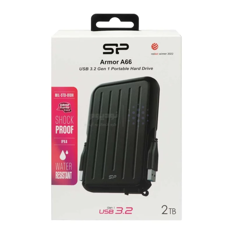 هارد اکسترنال Silicon Power USB3.2 مدل Armor A66 ظرفیت 2TB- مشکی (گارانتی متین) - تصویر 3