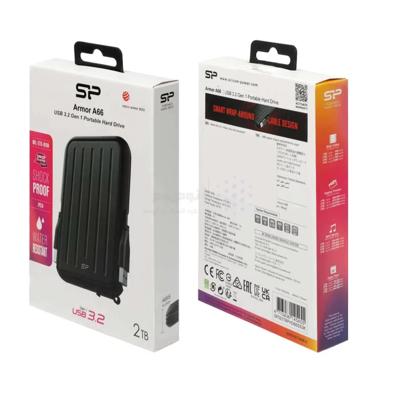 هارد اکسترنال Silicon Power USB3.2 مدل Armor A66 ظرفیت 2TB- مشکی (گارانتی متین) - تصویر 4