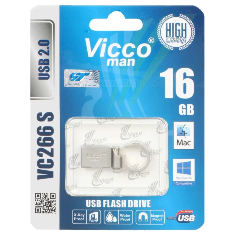 نقره ای Vicco VC266 S USB2.0 Flash Memory - 16GB - تصویر 2