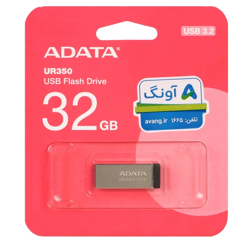 Adata UR350 USB 3.2 Flash Memory - 32GB (گارانتی پنج ساله آونگ) مشکی نقره ای - تصویر 2